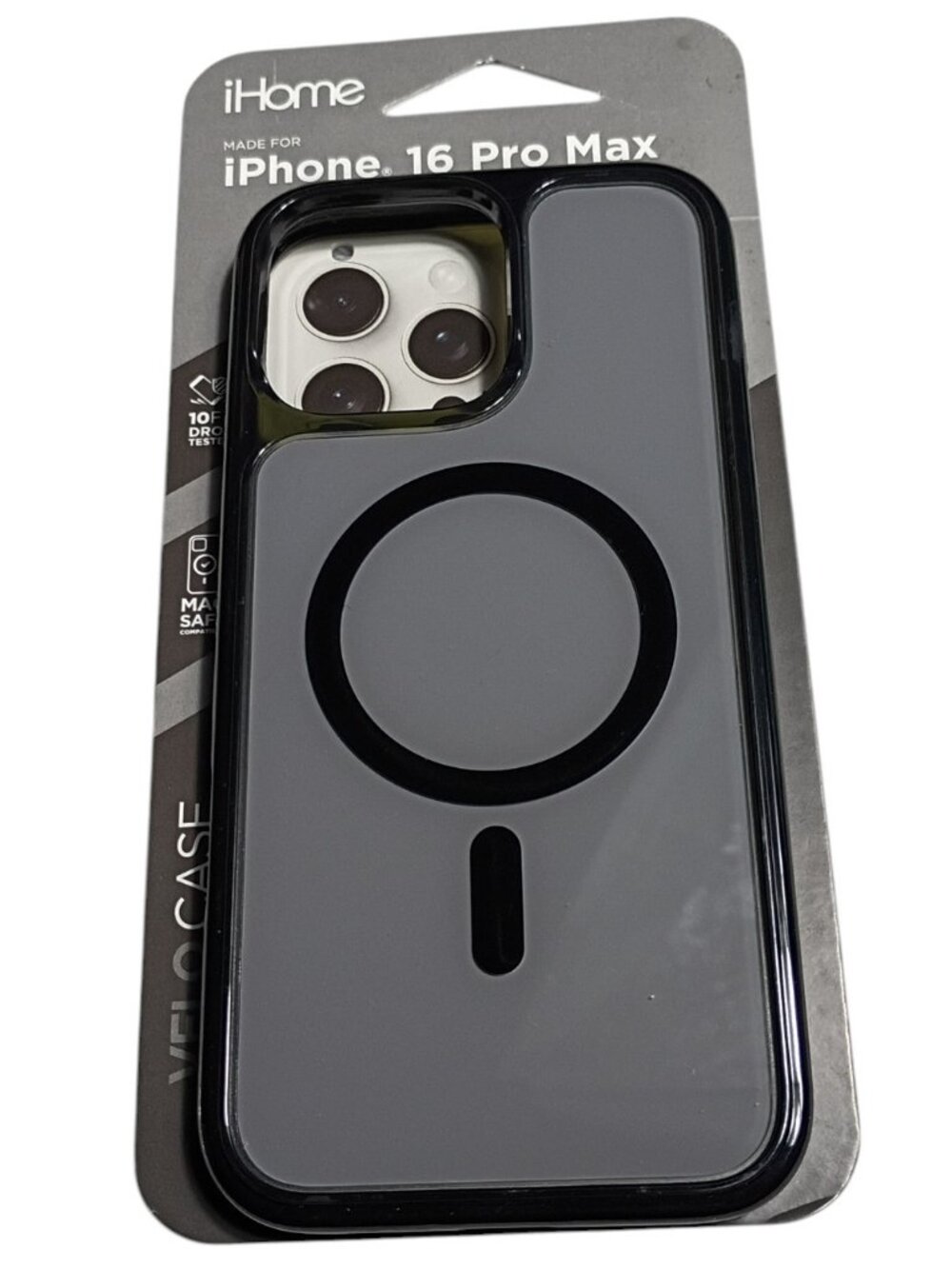 Ihome Magsafe Compatible Case 2Ihpc1002Blkw2 Iphone 16 Pro Max Gray Black